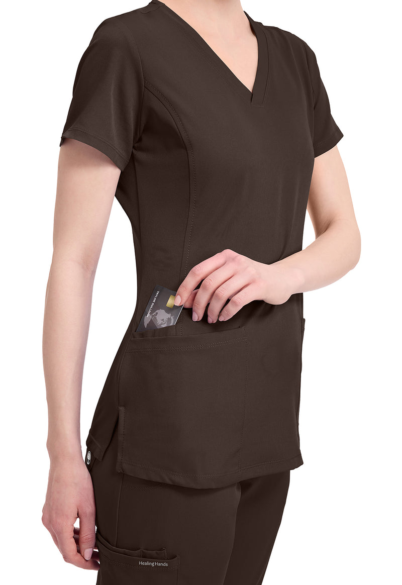 Dark Chocolate - Women's Monica Scrub Top (View 3)