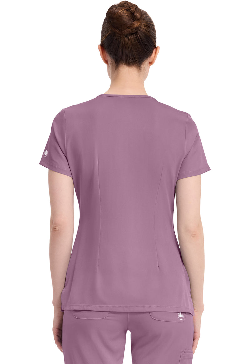 Meta Mauve - Healing Hands Works Women Scrub Top - Back View
