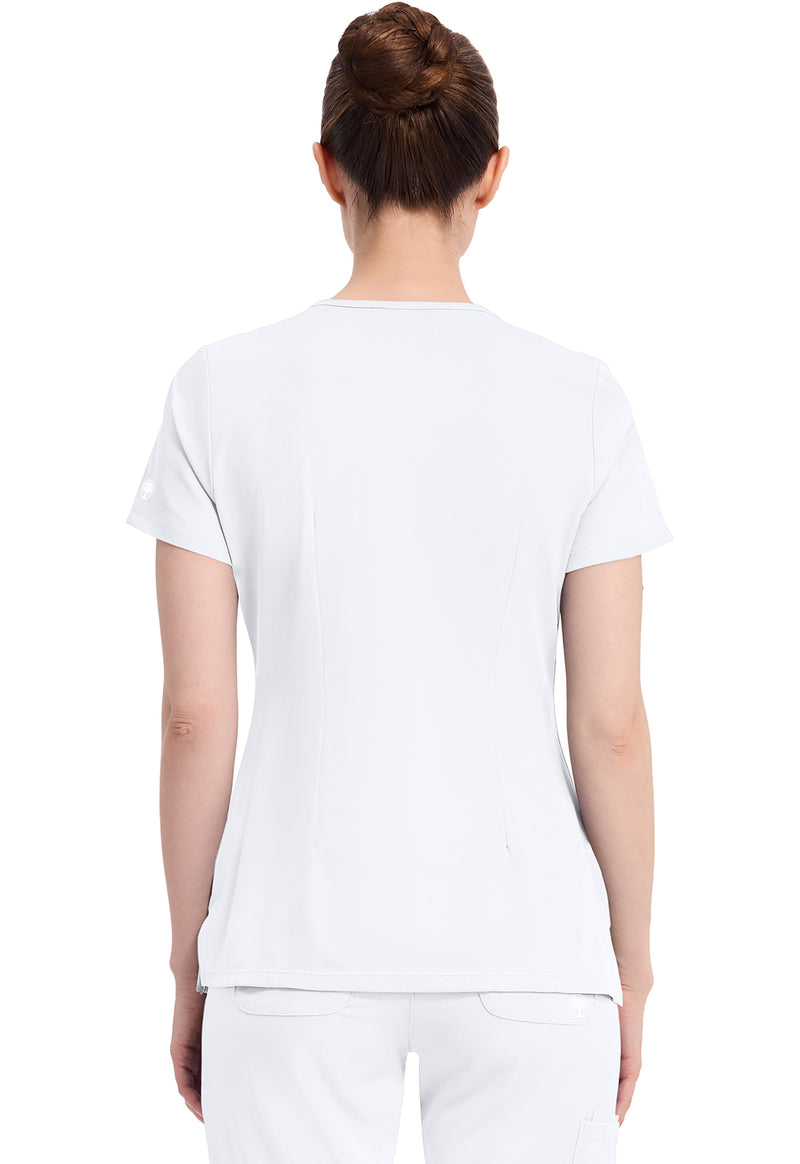 WHITE - Healing Hands Works Women Scrub Top - Back View
