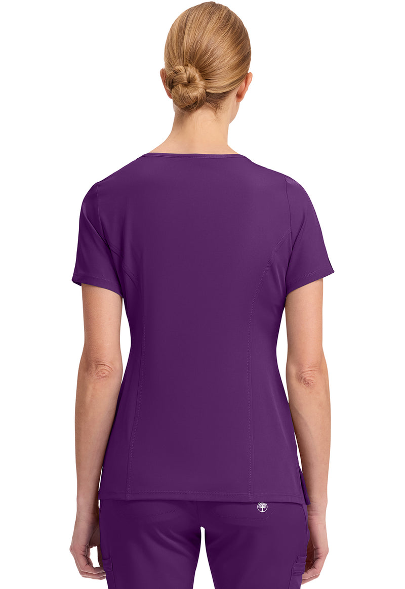 Eggplant - Healing Hands Works Women Scrub Top - Back View