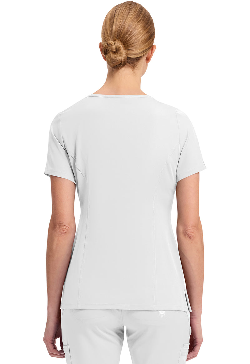 WHITE - Healing Hands Works Women Scrub Top - Back View