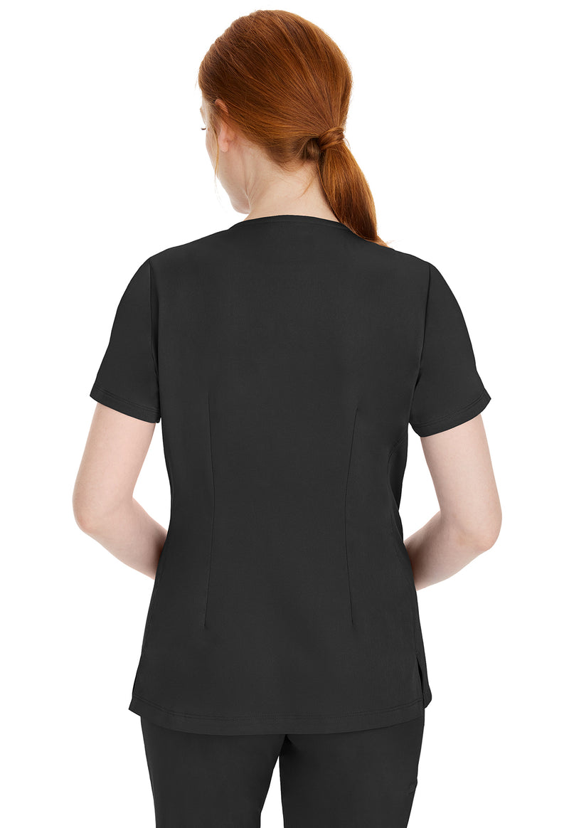 BLACK - Healing Hands Works Women Scrub Top - Back View