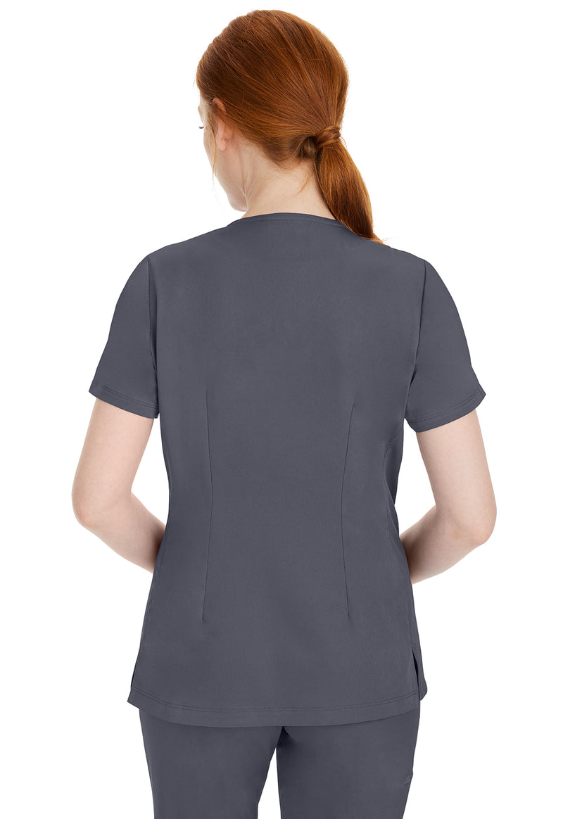 Pewter - Healing Hands Works Women Scrub Top - Back View