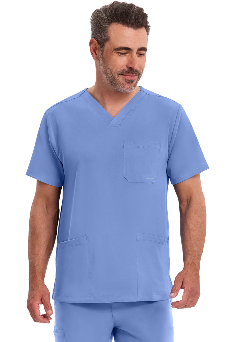 CEIL - Healing Hands Works Men Scrub Top - Front View