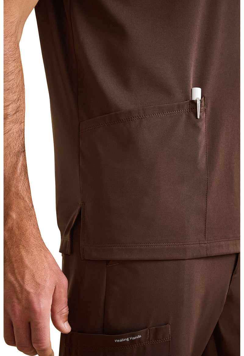 Dark Chocolate - Men's Mathew Scrub Top (View 4)