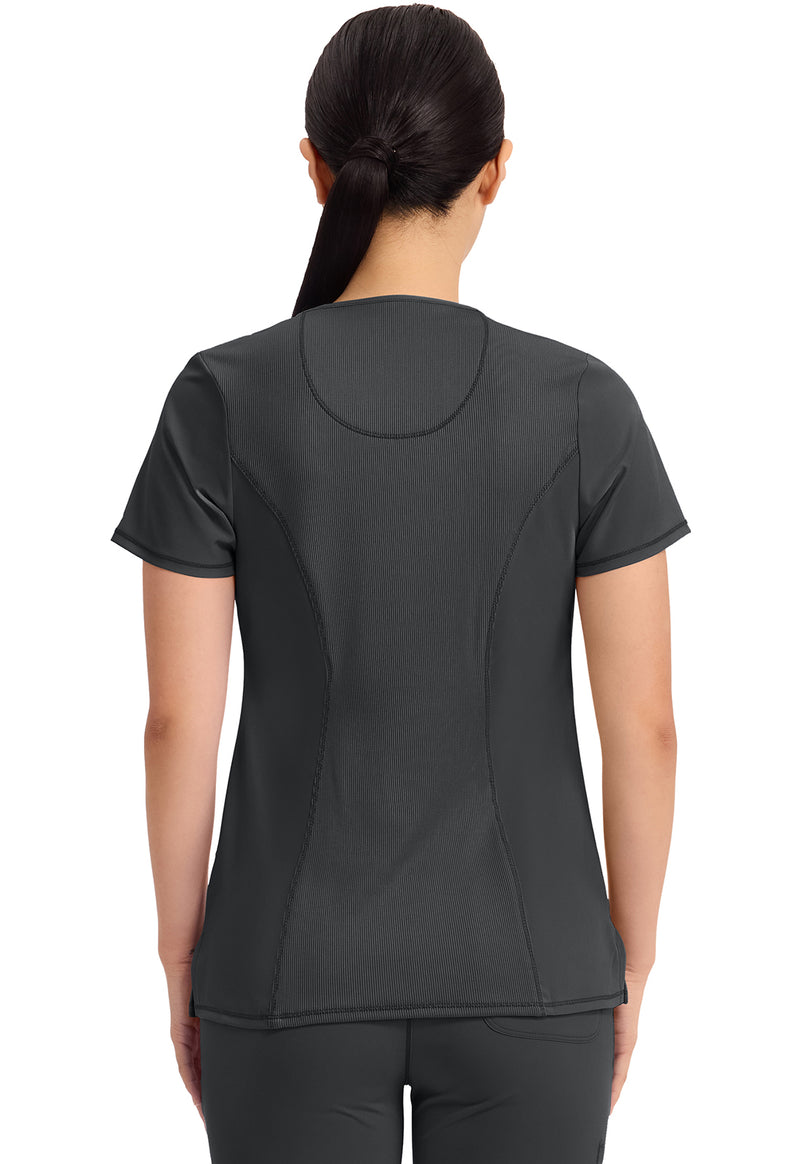 Black - Cherokee IN Infinity Women Scrub Top - Back View