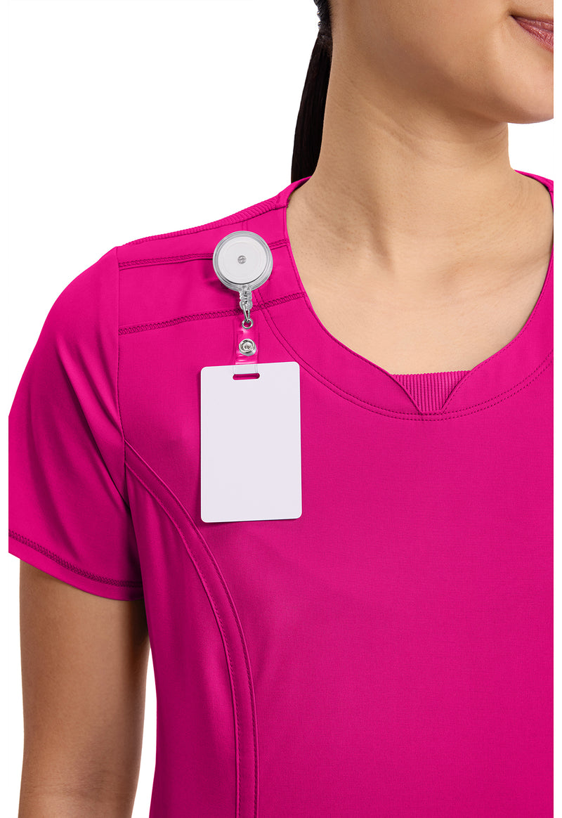 Carmine Pink - Women's Round Neck Scrub Top (View 3)