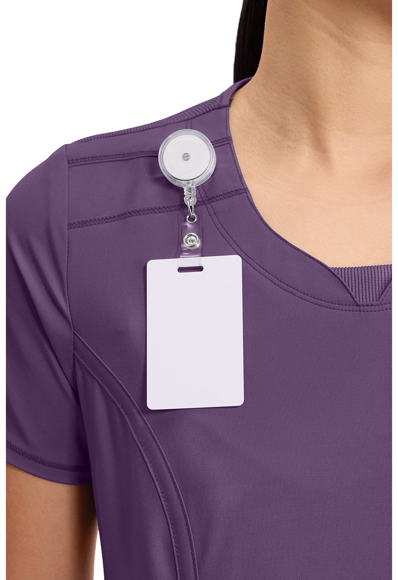 Eggplant - Women's Round Neck Scrub Top (View 3)