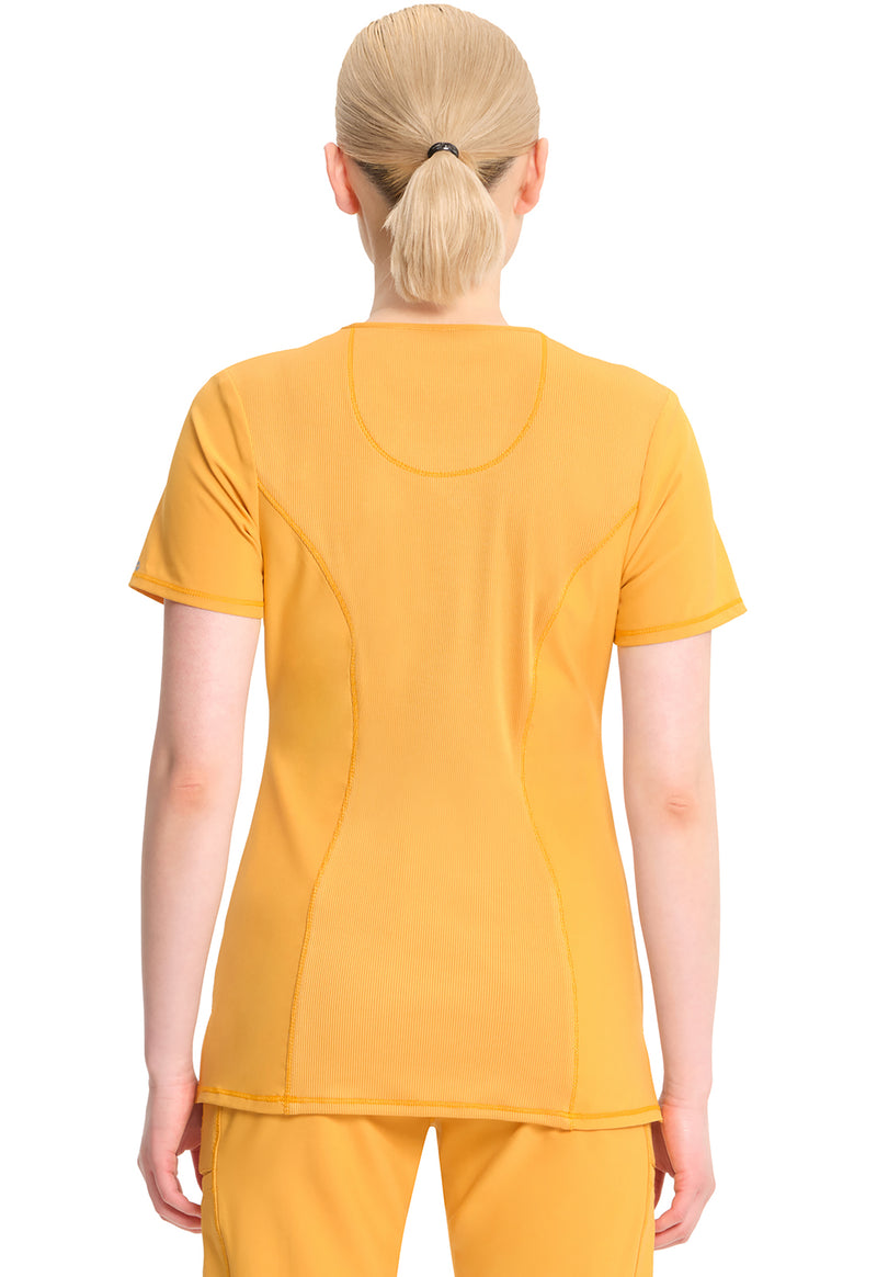 Gold Rush - Cherokee IN Infinity Women Scrub Top - Back View