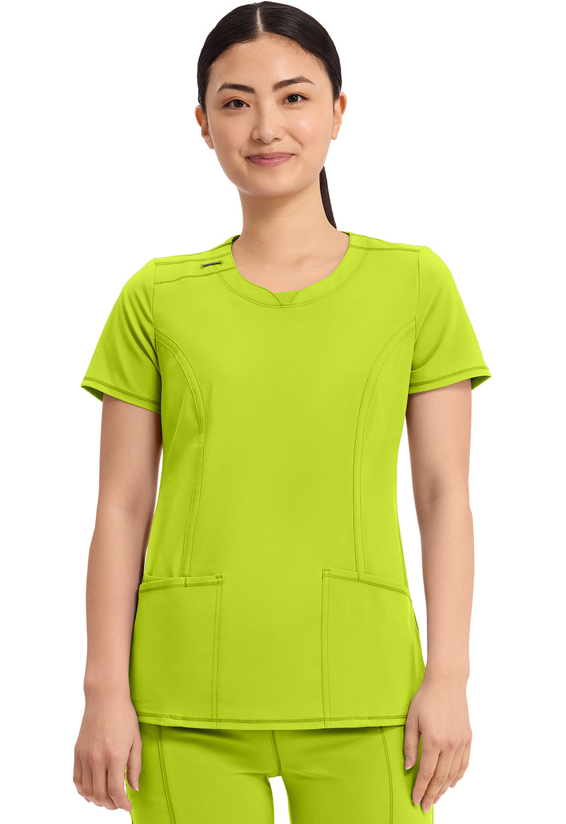 Lime Time - Cherokee IN Infinity Women Scrub Top - Front View