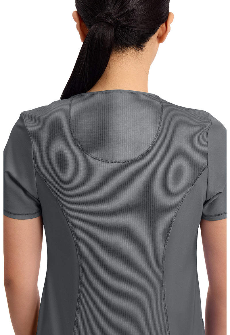 Pewter - Women's Round Neck Scrub Top (View 2)