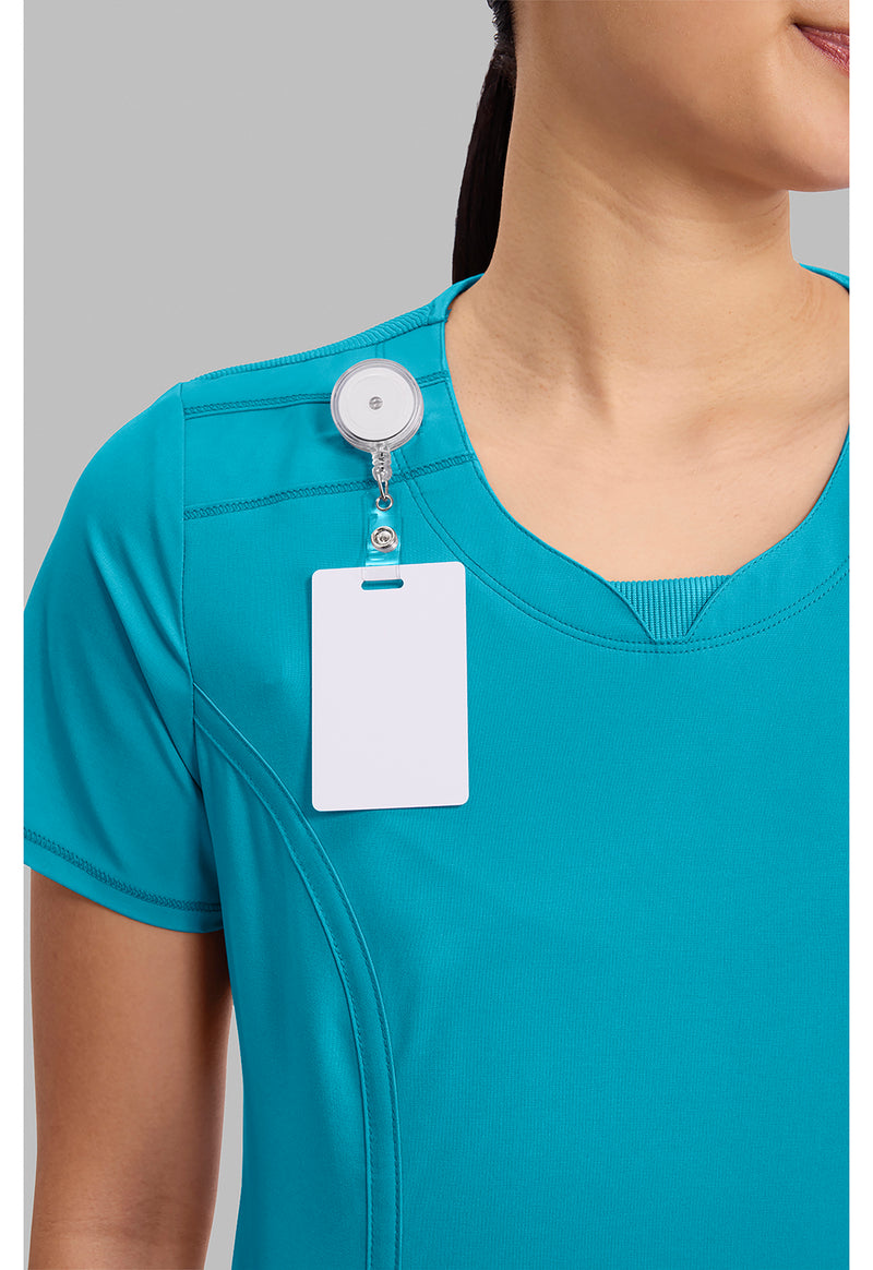 Scuba Blue - Women's Round Neck Scrub Top (View 2)