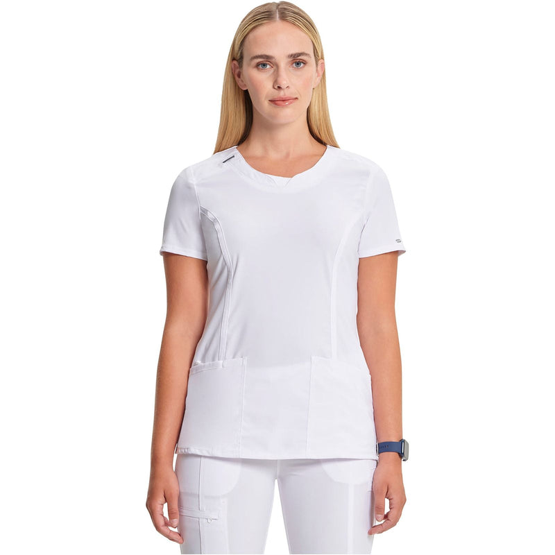 white - Round Neck Top