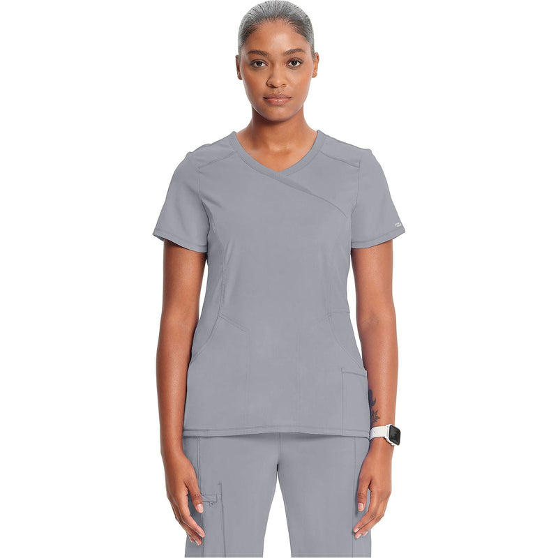 grey - Mock Wrap Top