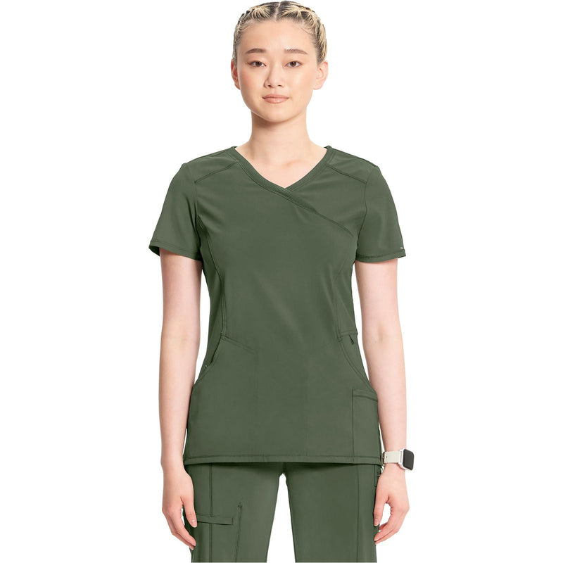 olive - Mock Wrap Top