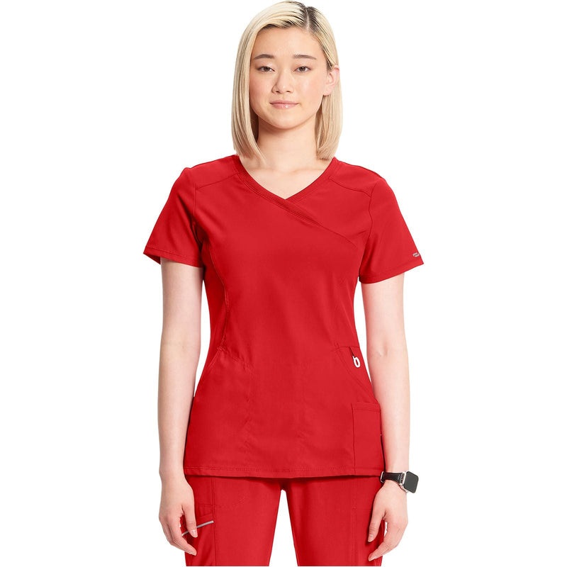 red - Mock Wrap Top