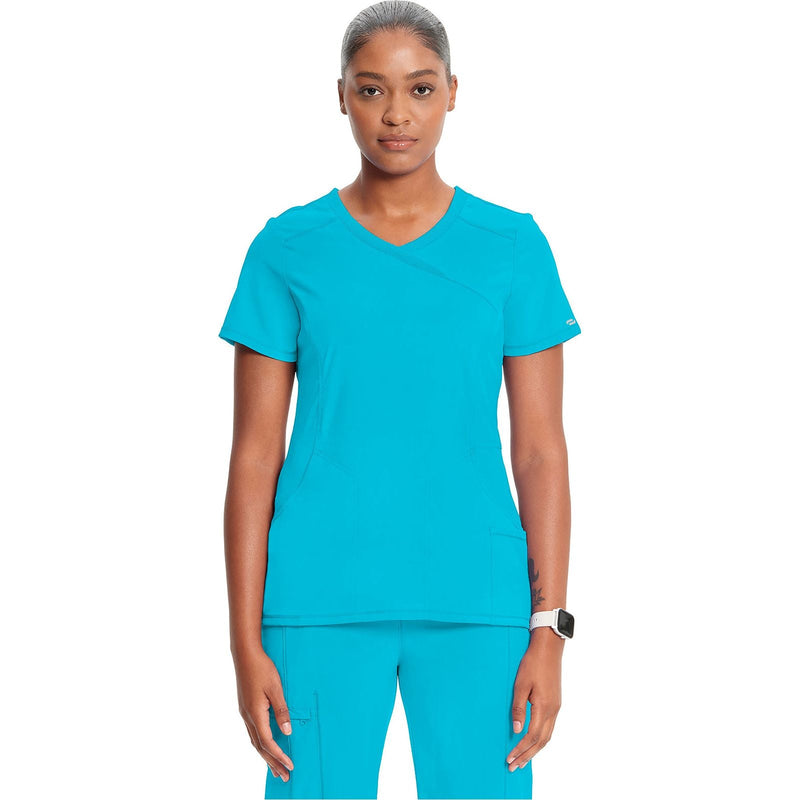 turquoise - Mock Wrap Top