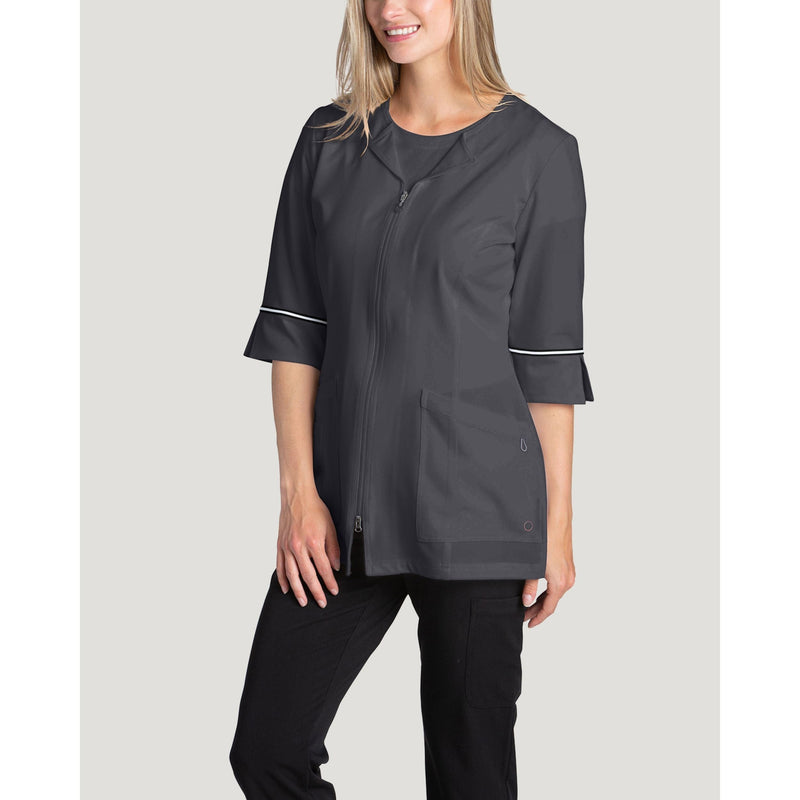 Slate - White Cross Marvella Women's 3 Pocket Zip Front Consultation Jacket for Healthcare Professionals