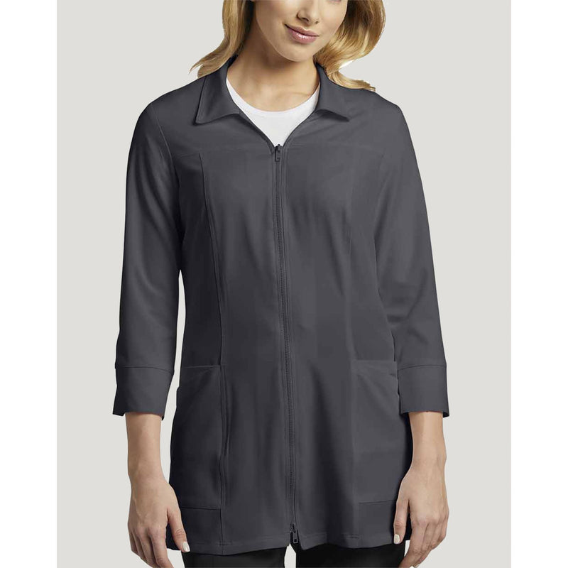 Slate - White Cross Women's Lab Coats - Front View