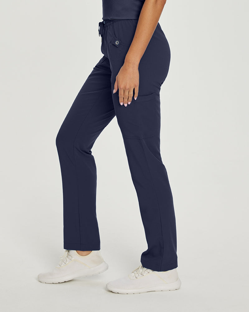 Navy - White Cross Marvella Women's 3 Pocket Cargo Drawstring Scrub Pants for Nursing