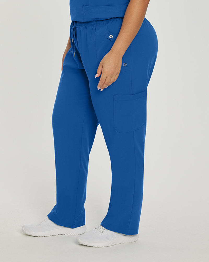 Royal Blue - White Cross Marvella Women's 3 Pocket Cargo Drawstring Scrub Pants for Nursing