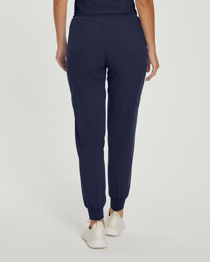 Navy - White Cross Marvella Women's 6 Pocket Cargo Jogger Scrub Pants for Nursing