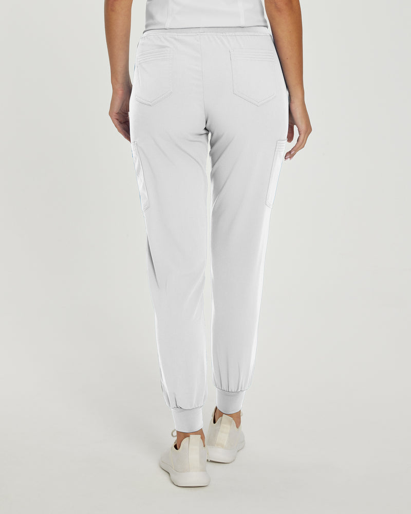 White - White Cross Marvella Women's 6 Pocket Cargo Jogger Scrub Pants for Nursing