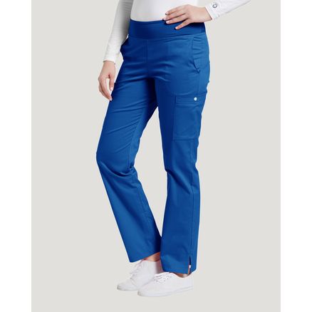 Royal Blue - White Cross Women's Scrub Pants - Front View