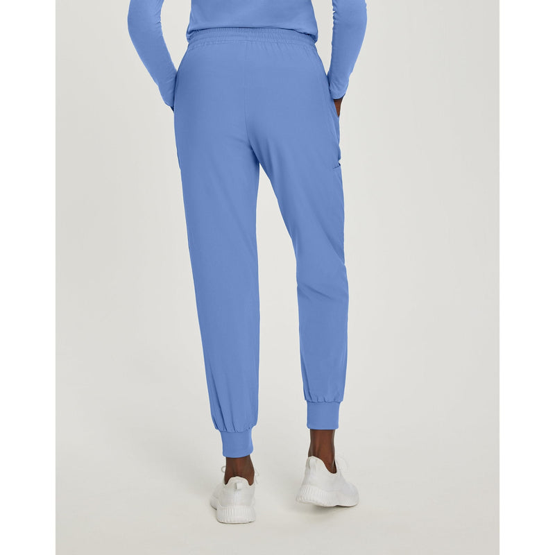 Ceil Blue - White Cross Fit Women's 4 Pocket Jogger Cargo Drawstring Scrub Pants for Nursing