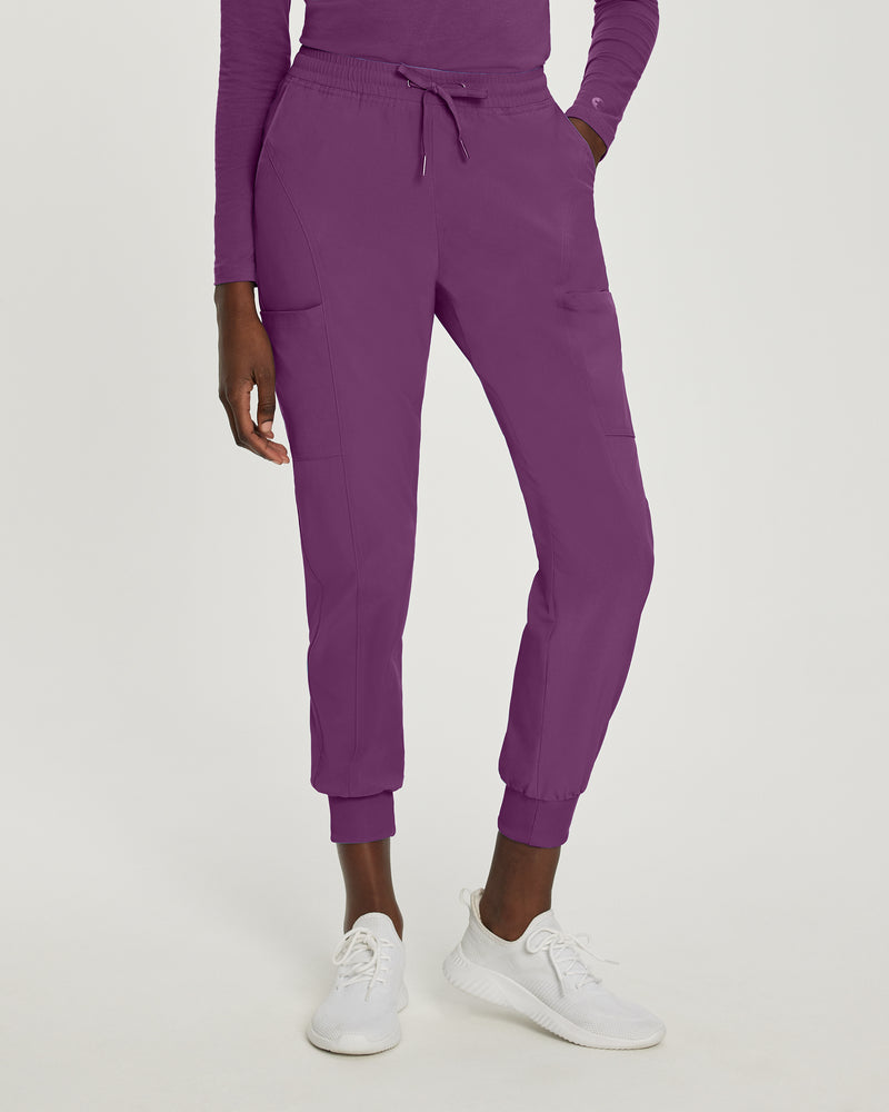 Mystic Violet - White Cross Fit Women's 4 Pocket Jogger Cargo Drawstring Scrub Pants for Nursing