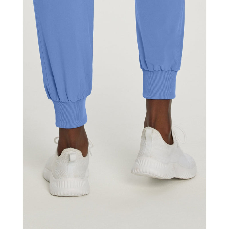 Navy - White Cross Fit Women's 4 Pocket Jogger Cargo Drawstring Scrub Pants for Nursing