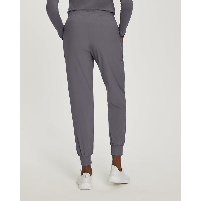 Pewter - White Cross Fit Women's 4 Pocket Jogger Cargo Drawstring Scrub Pants for Nursing