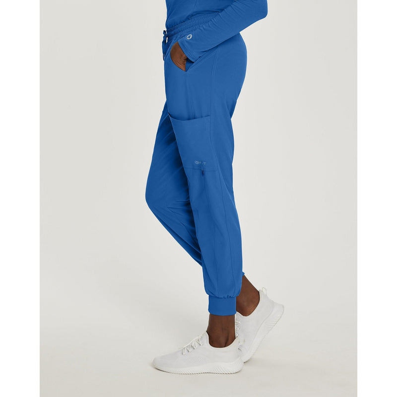 Royal Blue - White Cross Fit Women's 4 Pocket Jogger Cargo Drawstring Scrub Pants for Nursing