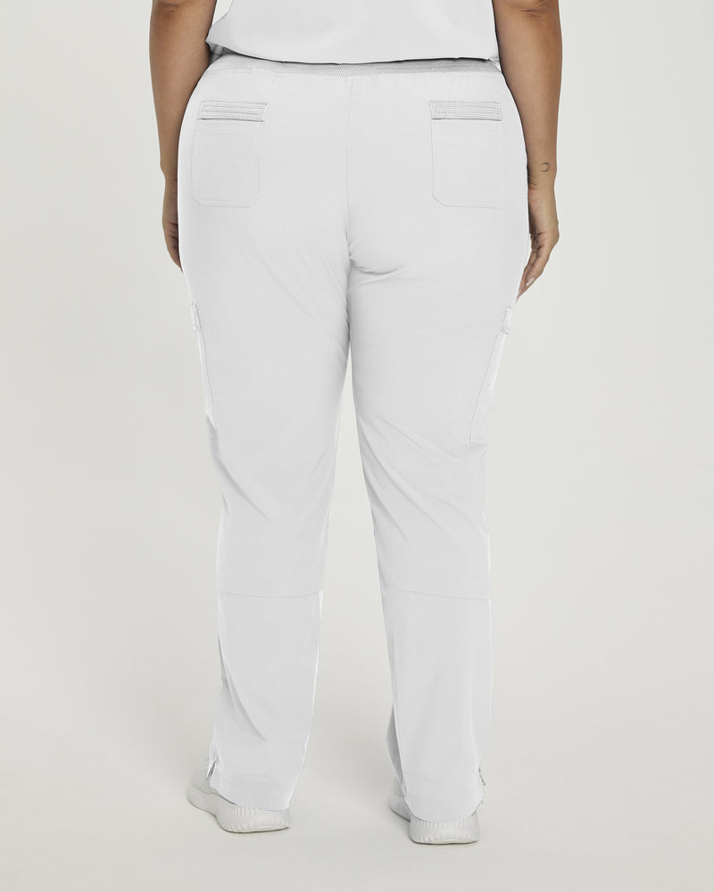 Wine - White Cross Fit Women's 6 Pocket Cargo Drawstring Scrub Pants for Nursing