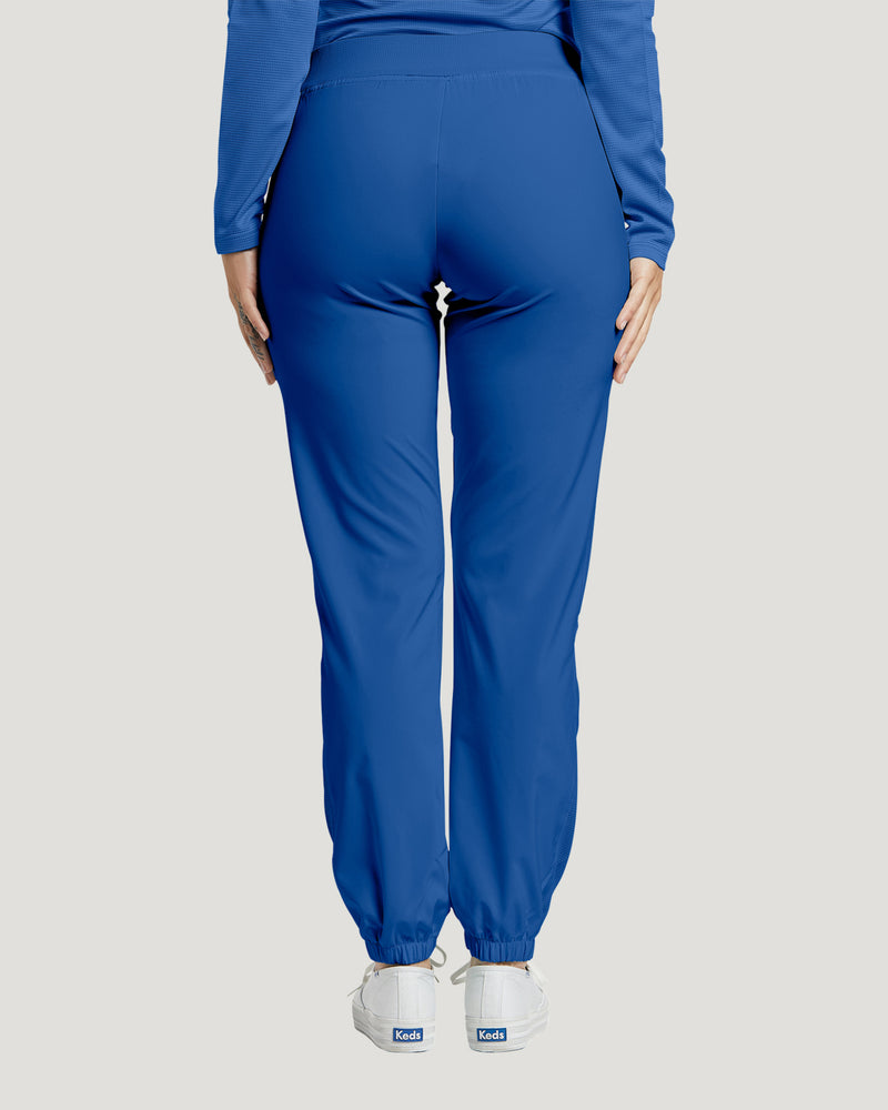 Royal Blue - White Cross Fit Women's 2 Pocket Flat Front Jogger Scrub Pants for Nursing