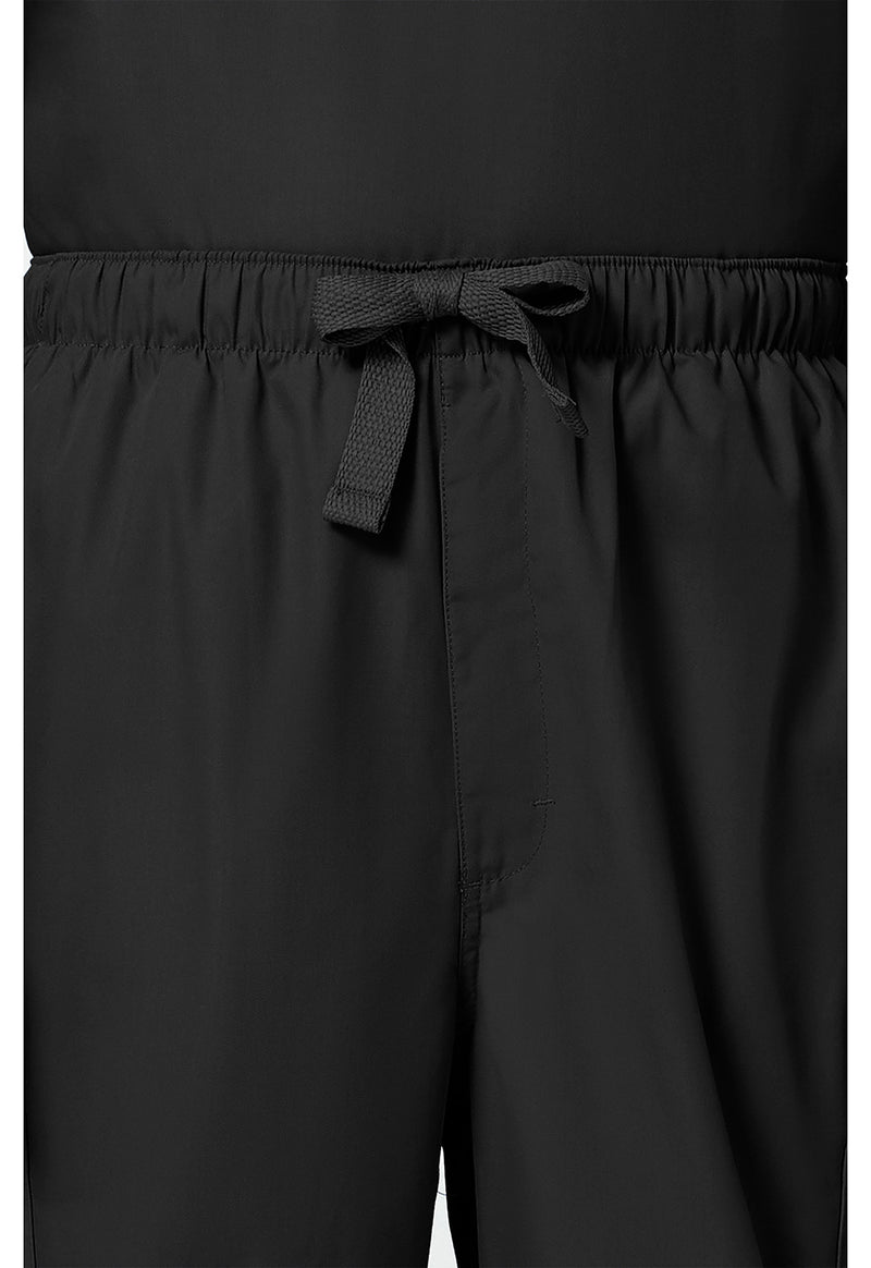 Black - Men's Fly Front Cargo Scrub Pants (View 2)