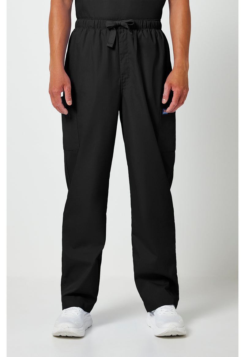 Black - Cherokee WW Originals Men Scrub Pants - Front View