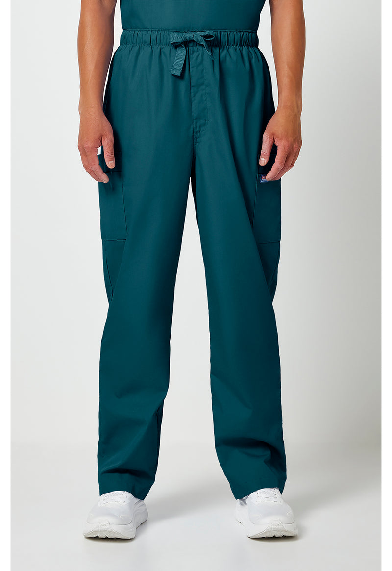 Caribbean Blue - Cherokee WW Originals Men Scrub Pants - Front View