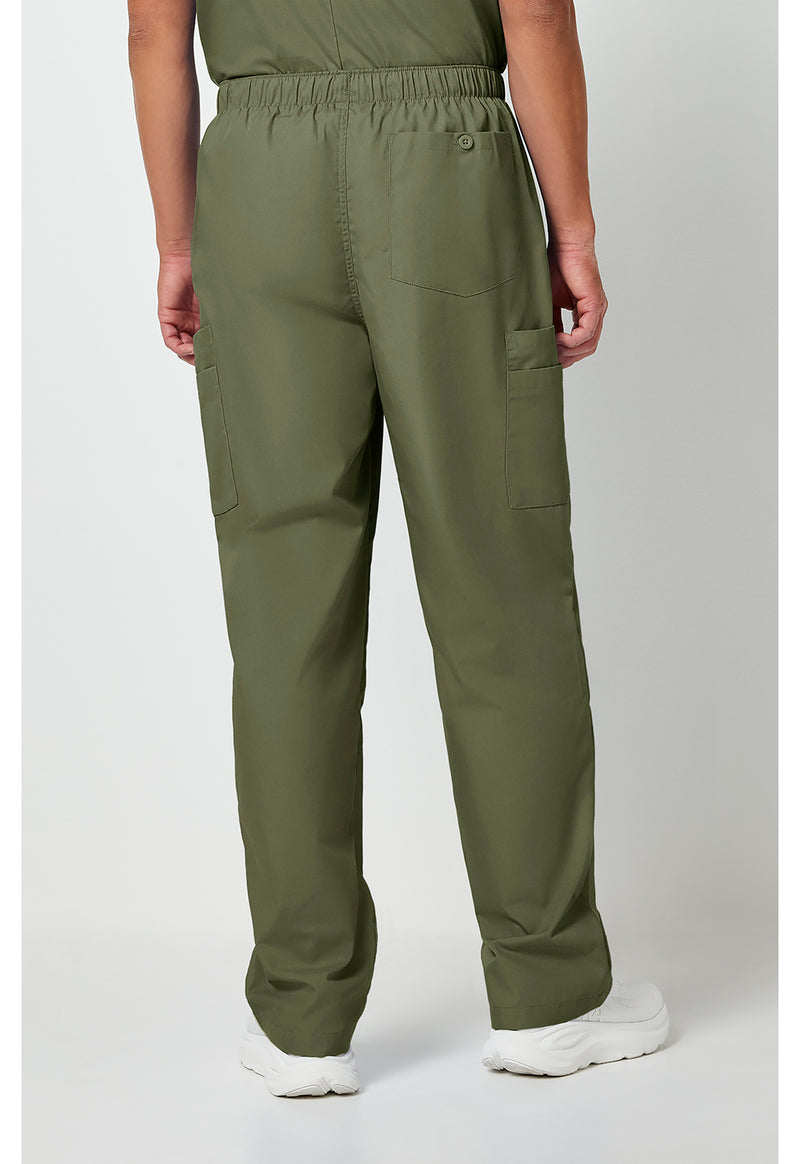 Olive - Cherokee WW Originals Men Scrub Pants - Back View