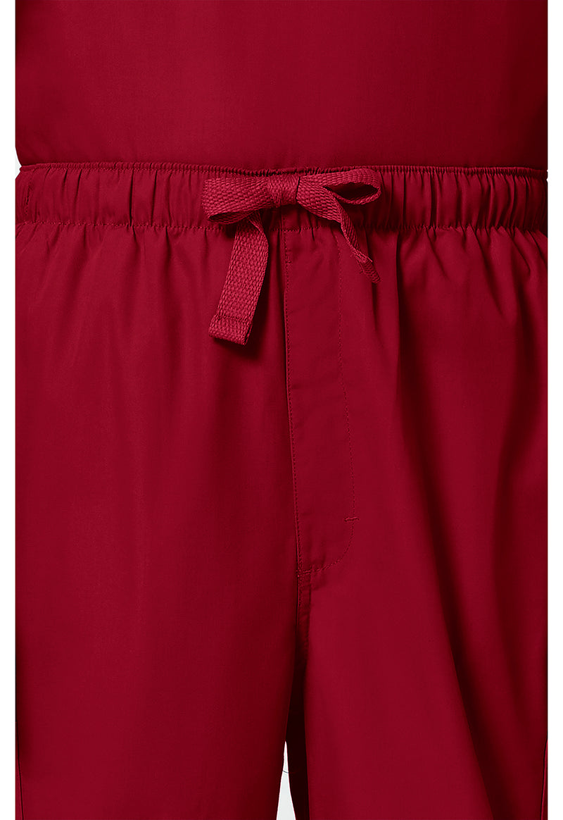Red - Men's Fly Front Cargo Scrub Pants (View 2)