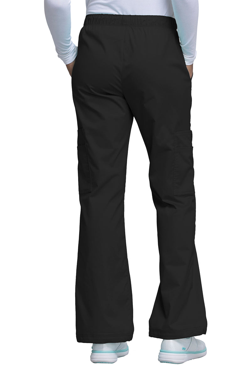 black - Mid Rise Pull-On Cargo Pant (Back)
