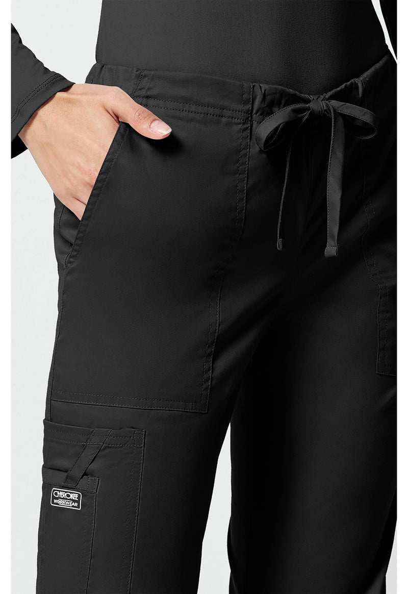 black - Mid Rise Drawstring Cargo Pant (View 3)