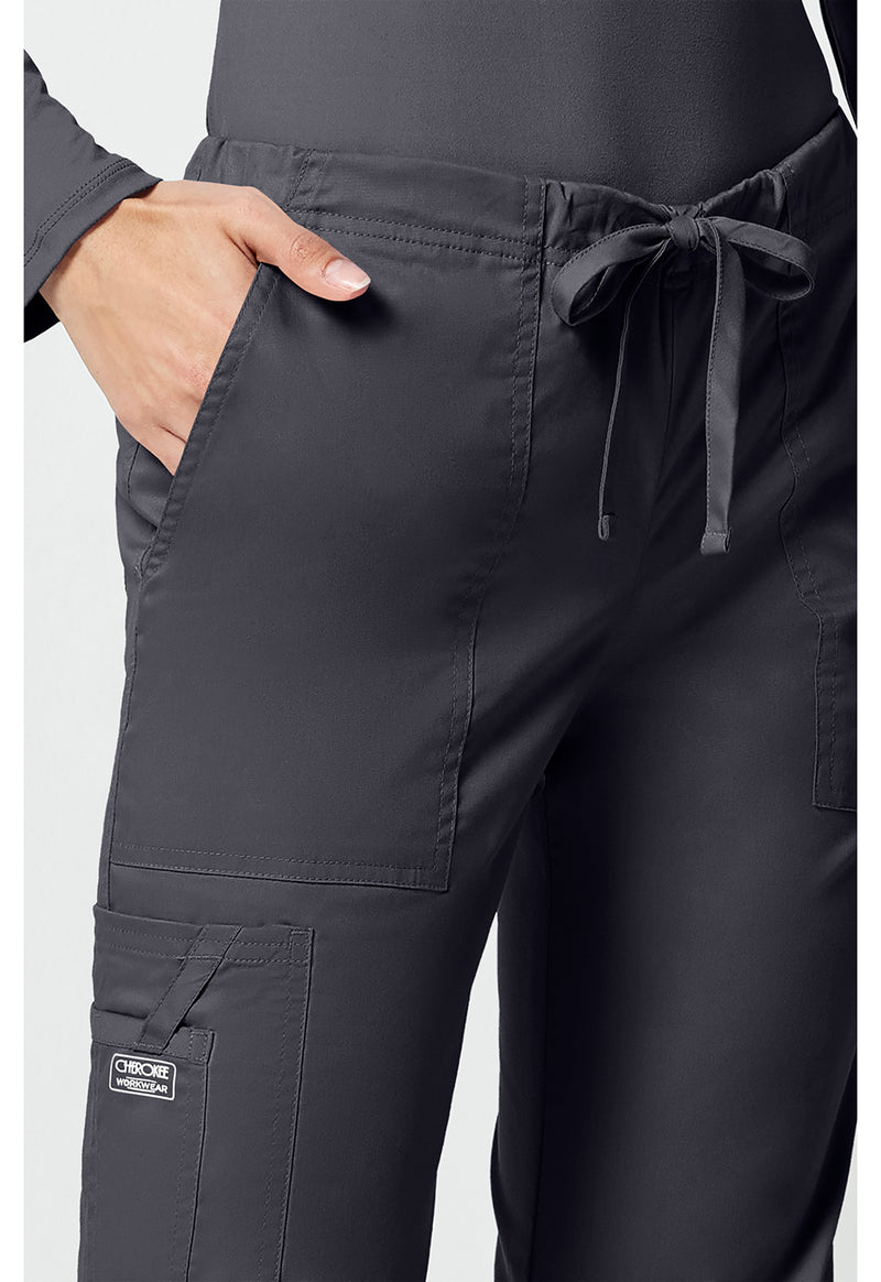 pewter - Mid Rise Drawstring Cargo Pant (View 3)