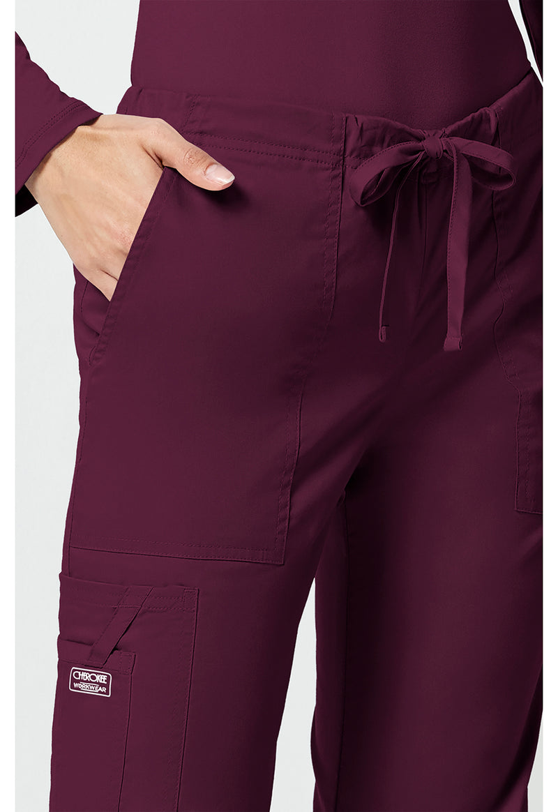 wine - Mid Rise Drawstring Cargo Pant (View 3)