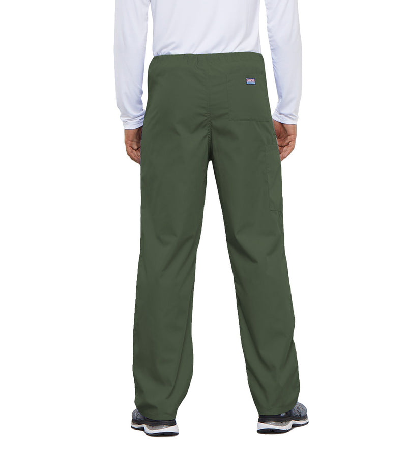 Olive - Cherokee WW Originals Unisex Scrub Pants - Back View