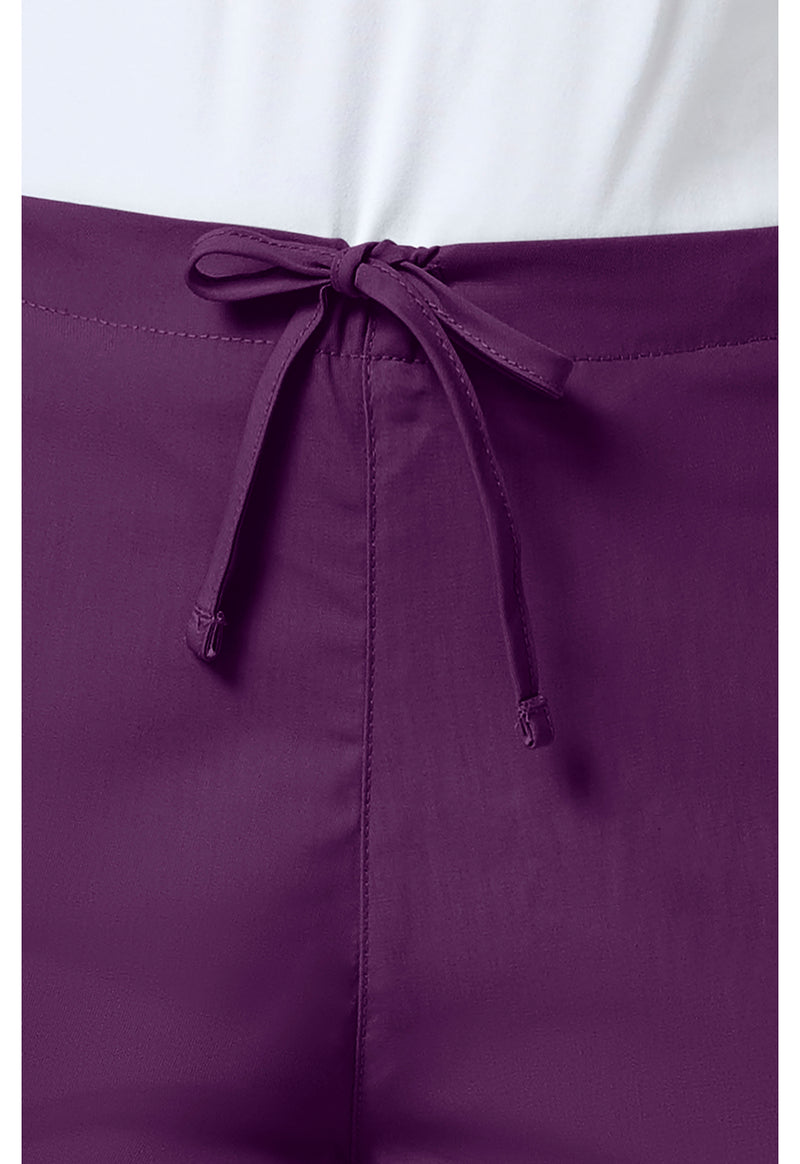 Eggplant - Women's Natural Rise Flare Leg Drawstring Scrub Pants – Regular (View 2)