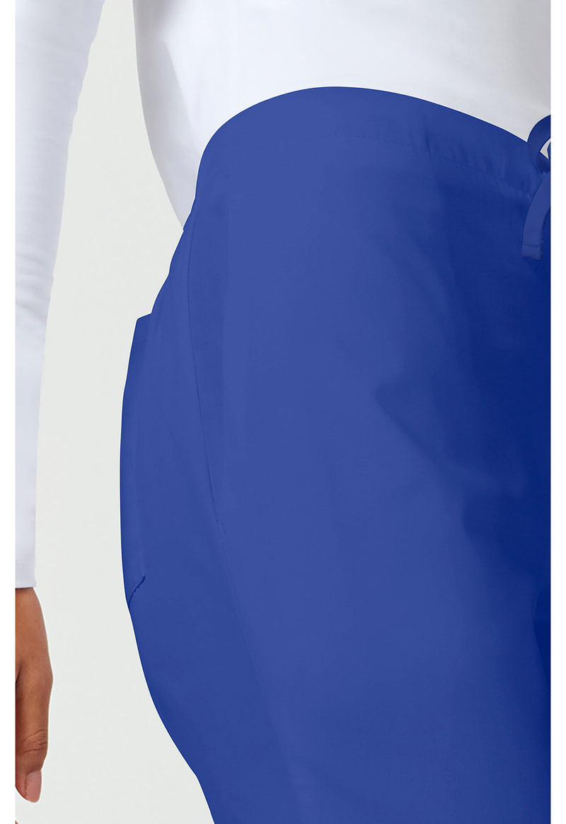 Galaxy Blue - Women's Natural Rise Flare Leg Drawstring Scrub Pants – Regular (View 3)