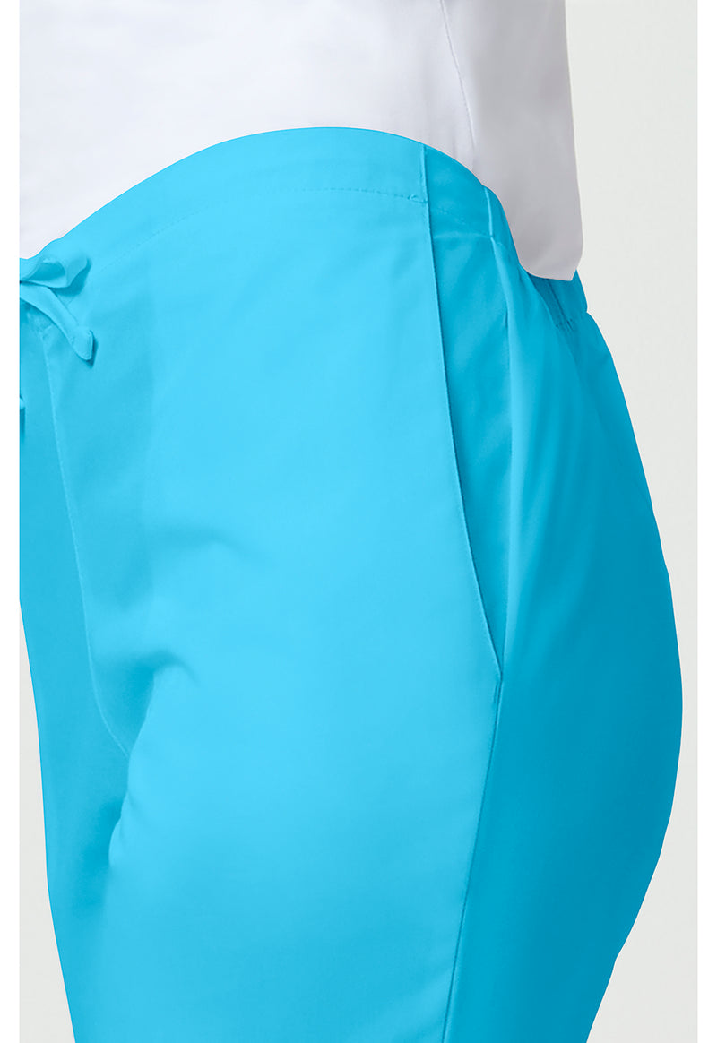 Turquoise - Women's Natural Rise Flare Leg Drawstring Scrub Pants – Regular (View 4)