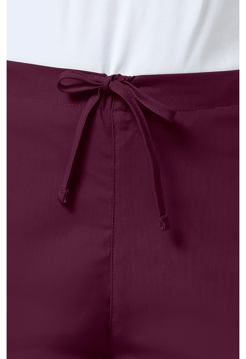 Wine - Women's Natural Rise Flare Leg Drawstring Scrub Pants – Regular (View 2)