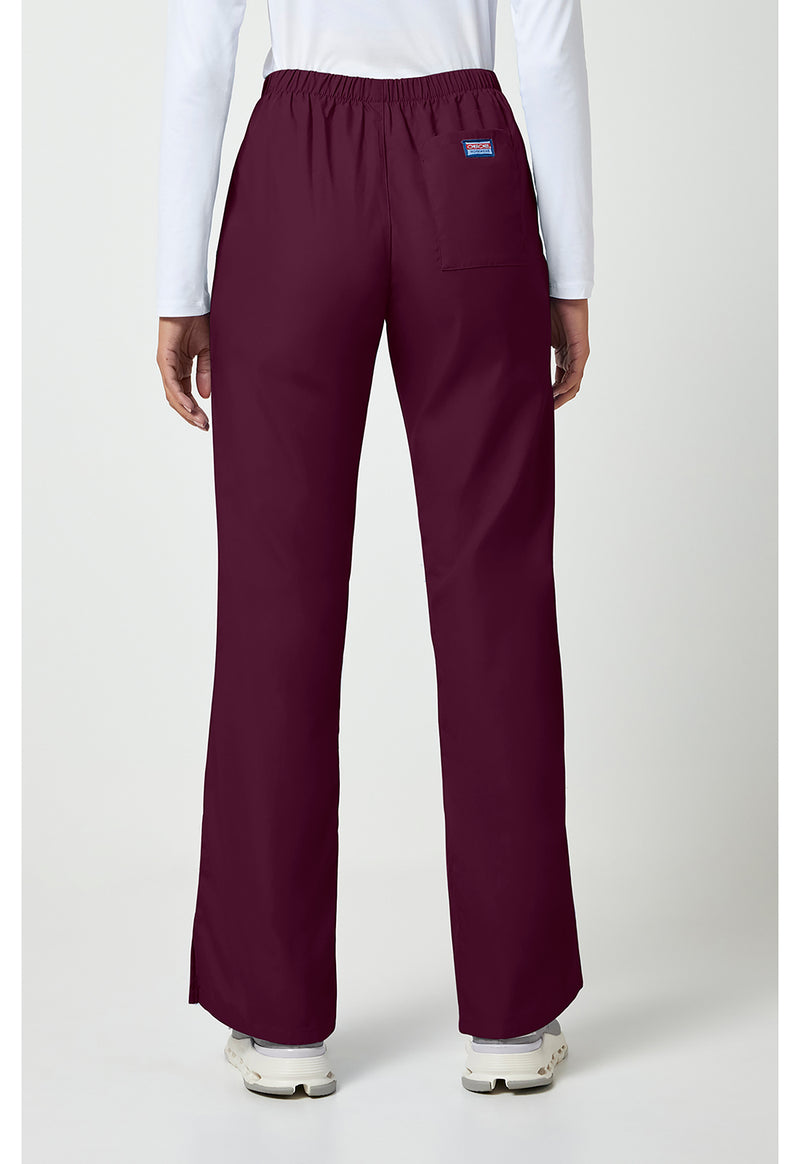 Wine - Cherokee WW Originals Women Scrub Pants - Back View